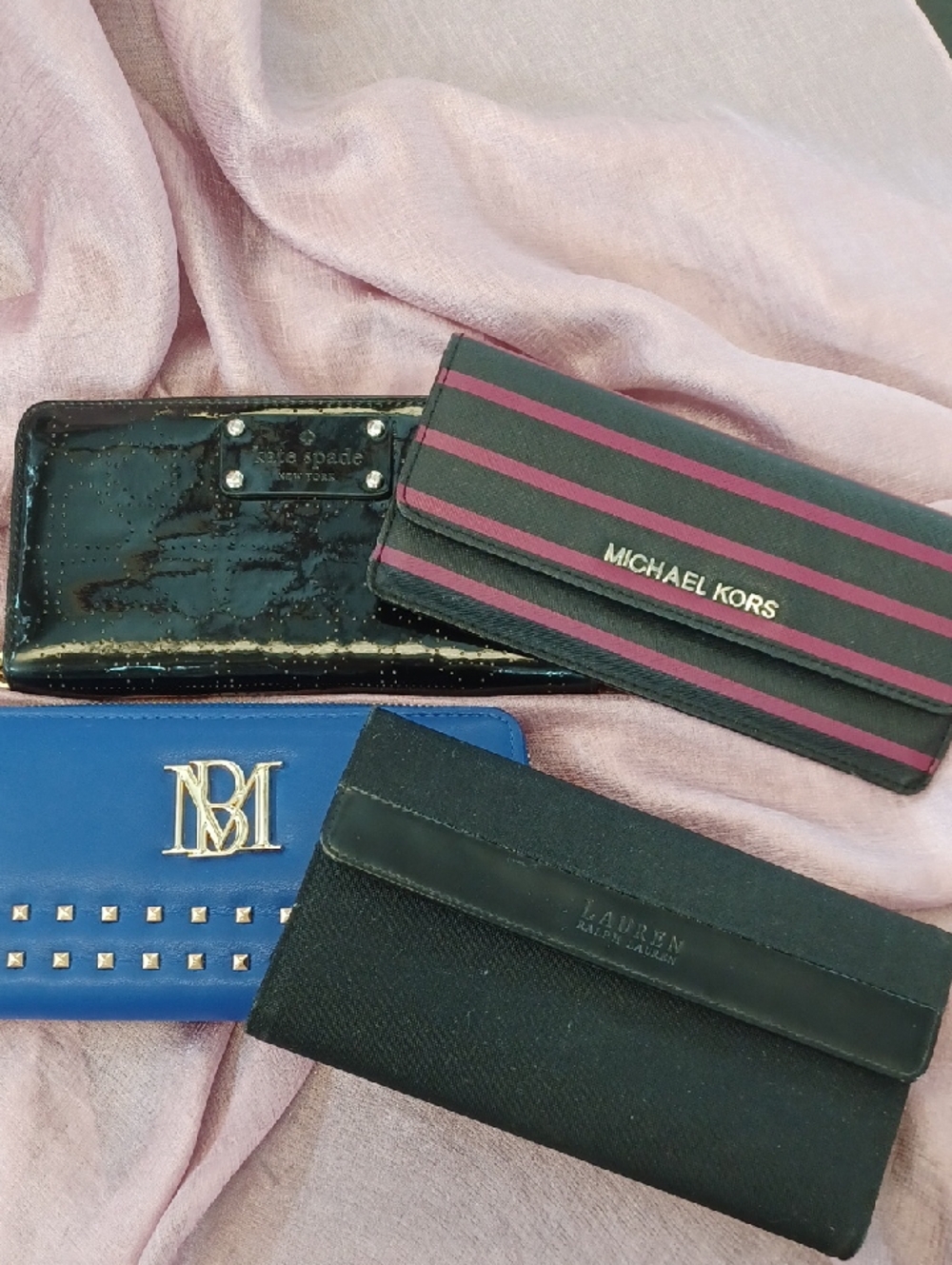Wallet Lot 4 Pieces Kate Spade Ralph Lauren Michael Kors Badgley Mischka